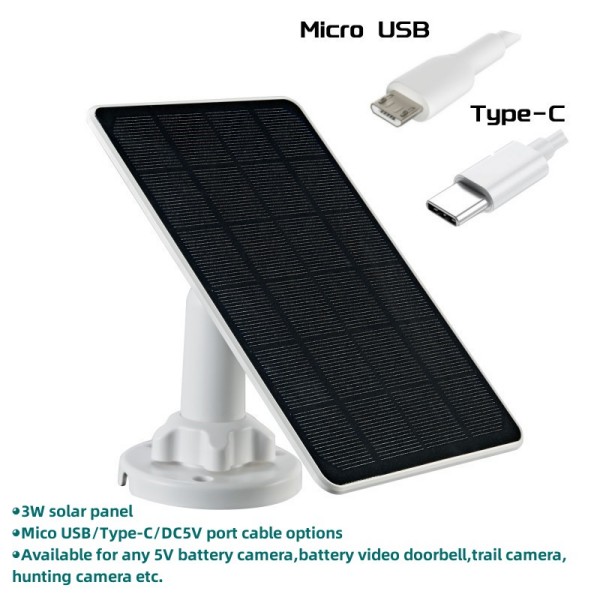 China Supplier 3W5V Solar Panel Charger For Blink Camera